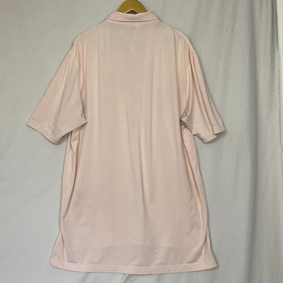 Peter Millar Summer Comfort Polo Shirt Men Extra Large Striped Orange White Logo - Picture 4 of 13